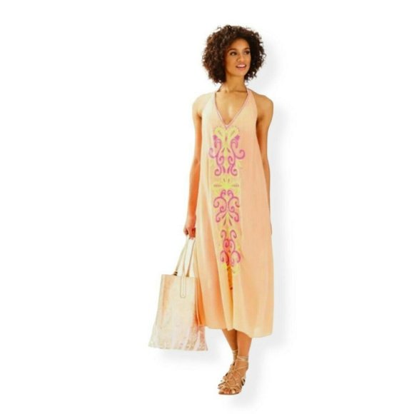 Lilly Pulitzer XXS Papaya Ferra Midi Dress Coverup
